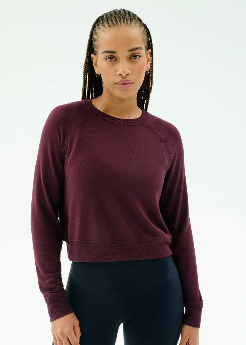 Splits59 Brooks Fleece Long Sleeve Sweatshirt - Dark Cherry