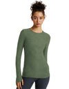 Beyond Yoga Featherweight Classic Crew Pullover - Moss Green Heather