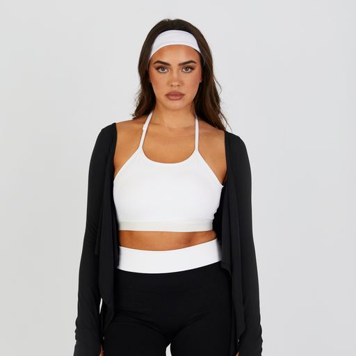Jeanne The Label Wrap Top - Black and White
