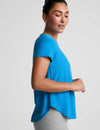 Beyond Yoga Featherweight On The Down low Tee - Malibu Lagoon Heather