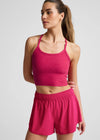 Beyond Yoga Spacedye Slim Racerback Cropped Tank - Berry Red Heather