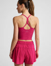 Beyond Yoga Spacedye Slim Racerback Cropped Tank - Berry Red Heather