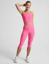 Beyond Yoga Spacedye Slim Racerback Cropped Tank - Luscious Pink Heather