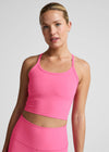 Beyond Yoga Spacedye Slim Racerback Cropped Tank - Luscious Pink Heather