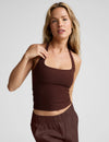 Beyond Yoga Spacedye Square Halter Tank  - Iced Moccha Heather