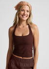Beyond Yoga Spacedye Square Halter Tank  - Iced Moccha Heather