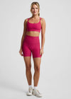 Beyond Yoga Spacedye Keep Pace 5" -  Berry Red Heather