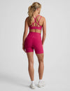 Beyond Yoga Spacedye Keep Pace 5" -  Berry Red Heather