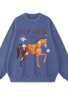 Maku the Label Her Mess Sweater - Acid Wash Blue