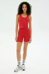 Splits59 Ashby Rib Crop Tank - Pirate Red