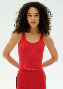  Splits59 Ashby Rib Crop Tank - Pirate Red