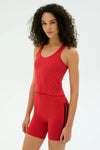 Splits59 Ashby Rib Crop Tank - Pirate Red