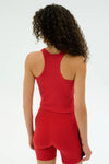 Splits59 Ashby Rib Crop Tank - Pirate Red