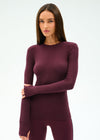 Splits59 Louise Rib Long Sleeve - Dark Cherry