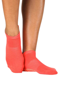  Pointe Studio Union Grip Socks - Hot Coral
