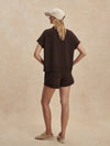 Varley Ritchie Short Sleeve Sweat - Coffee Bean