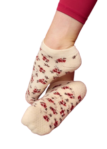  MoveActive Classic Crew Low Rise Grip Socks - Ditsy Floral