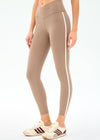 Splits59 Mia Rigor 7/8 Leggings with stripe - Latte/White