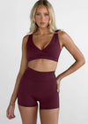 Leelo Sculpt 4" Bike Short - Cherry Cola