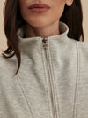 Varley Arlene Zip-Through Sweat - Light Grey Marl