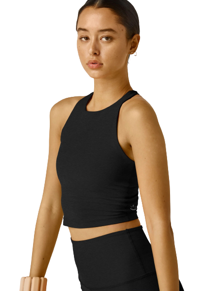 Beyond Yoga Spacedye Refocus Cropped Tank Longer Length - Darkest Night