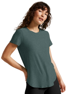  Beyond Yoga Featherweight On The Down Low Tee - Storm Heather