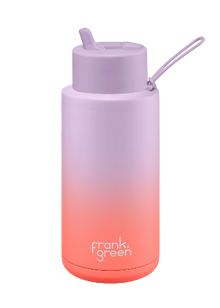  Frank Green 1 Litre Gradient Ceramic Reusable Bottle - Lilac Haze/Living Coral