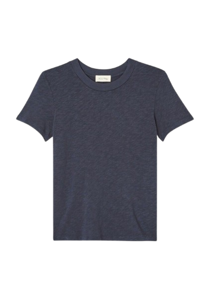 American Vintage Sonoma Round Neck Short Sleeve T-shirt - Vintage Navy Blue