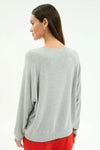 Splits59 Andie Oversized Fleece Varsity Graphic Sweatshirt - Grey