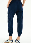 Splits59 Megan Women Nylon Jogger with Piping - Indigo/Creme