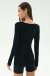 Splits59 Louise Rib Henley - Black
