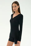 Splits59 Louise Rib Henley - Black