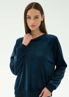  Splits59 Joy Velour Crewneck - Indigo