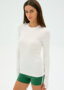  Splits59 Louise Rib Long Sleeve - White
