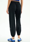 Splits59 Megan Women Nylon Jogger with Piping - Black/Creme