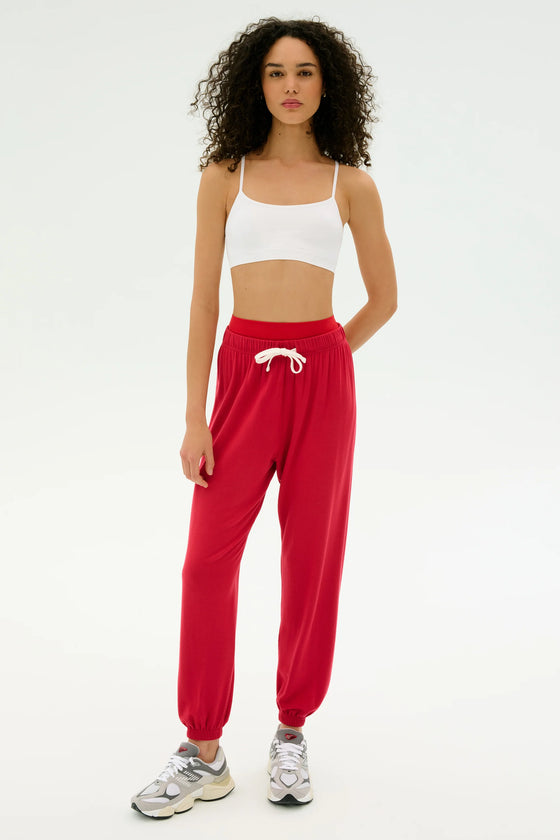 Splits59 Andie Oversized Fleece Sweatpant - Pirate Red