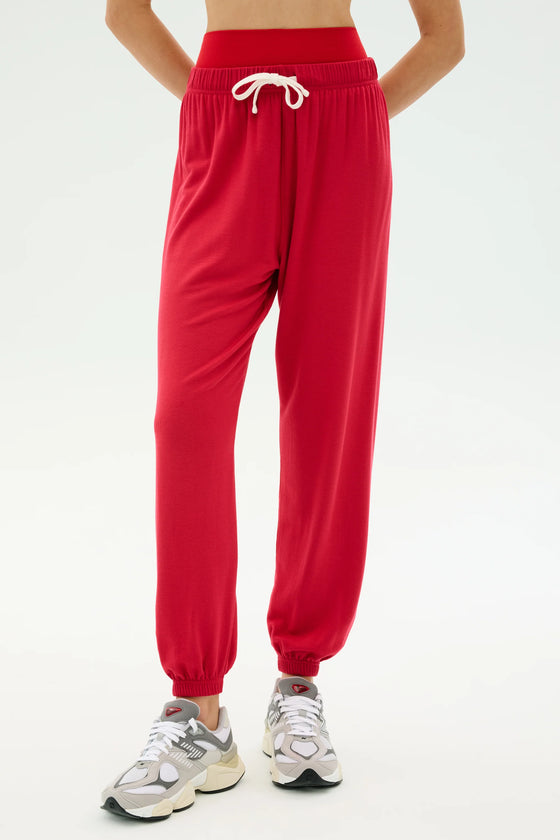 Splits59 Andie Oversized Fleece Sweatpant - Pirate Red