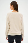 Splits59 Bennie Fleece V-Neck Sweatshirt - Oat/White
