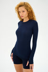 Splits59 Louise Rib Long Sleeve - Indigo