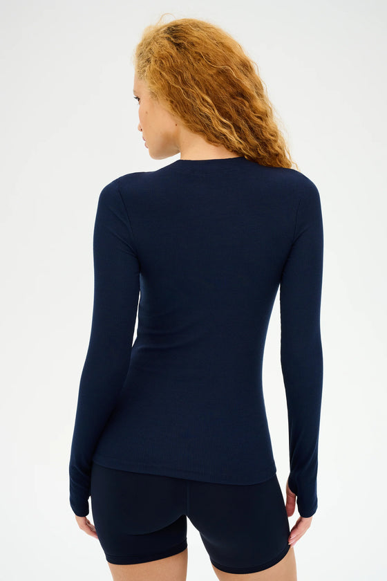 Splits59 Louise Rib Long Sleeve - Indigo
