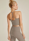 Beyond Yoga Spacedye Slim Racerback Cropped Tank - Birch Heather