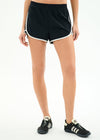 Splits59 Megan Woven Nylon Run Short - Black/Creme