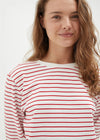 Holiday Shop Cotton Striped Long Sleeve Top - Red Stripe