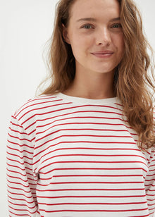  Holiday Shop Cotton Striped Long Sleeve Top - Red Stripe