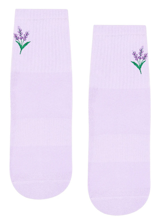 MoveActive Crew Non Slip Grip Socks - Lavender Haze