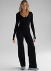 Leelo Sculpt Wide Leg Pant - Black