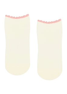 MoveActive Classic Low Rise Grip Socks - Buttercream Frill