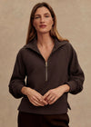 Varley Milano Half Zip Sweat - Coffee Bean