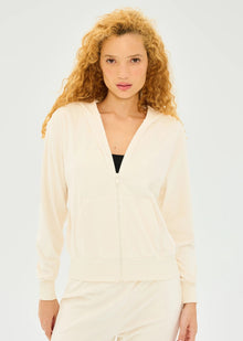  Splits59 Rhys Velour Zip up Hoodie - Creme