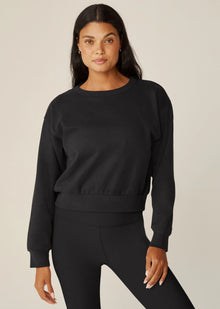  Beyond Yoga LuxeFleece Crewneck Sweatshirt - Black